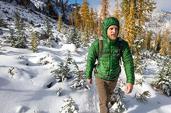 Arc'teryx Cerium LT Hoody (snowy hike)